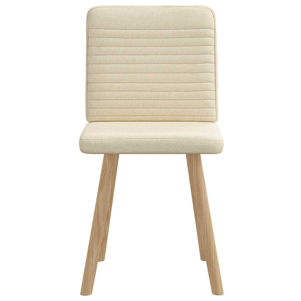 vidaXL Esszimmerstühle 2 Stk. Creme Stoff