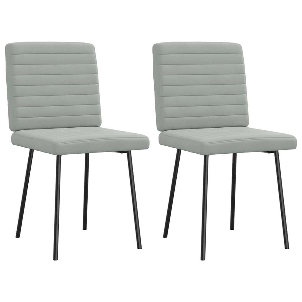 vidaXL Chaises de salle à manger 2 pcs Velours gris clair
