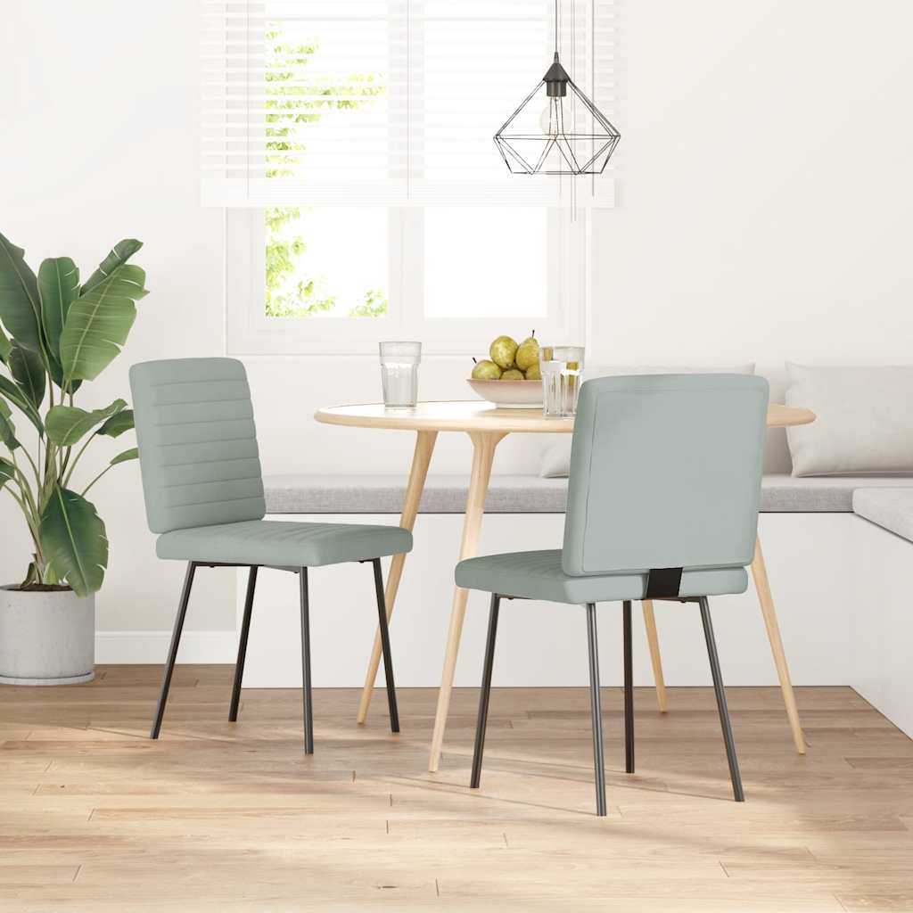 vidaXL Chaises de salle à manger 2 pcs Velours gris clair