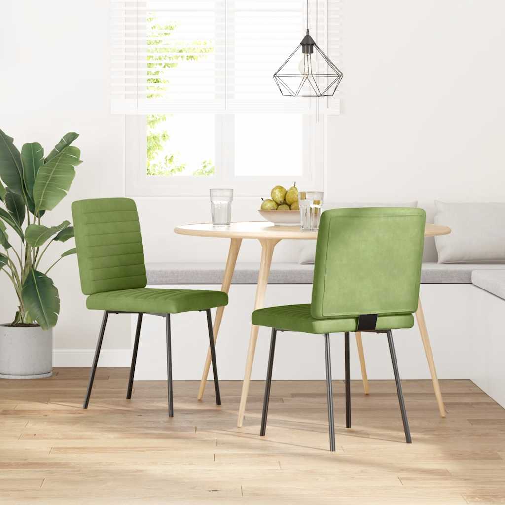 vidaXL Esszimmerstühle 2 Stk. Hellgrün Samt