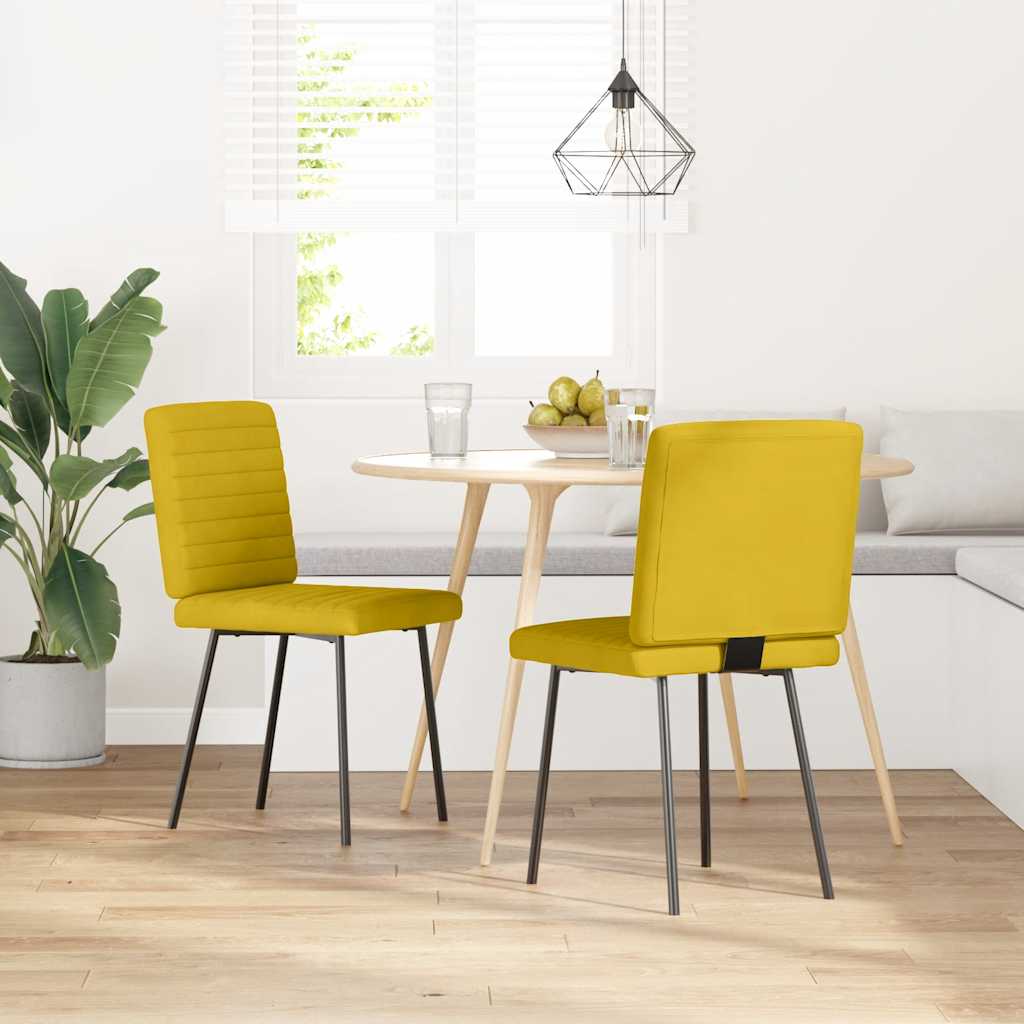 vidaXL Esszimmerstühle 2 Stk. Gelb Samt
