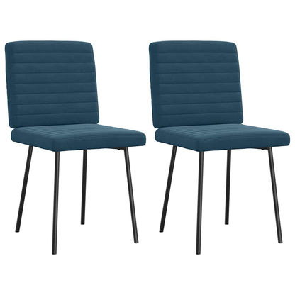 vidaXL Esszimmerstühle 2 Stk. Blau Samt