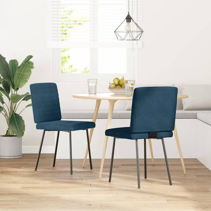 vidaXL Esszimmerstühle 2 Stk. Blau Samt
