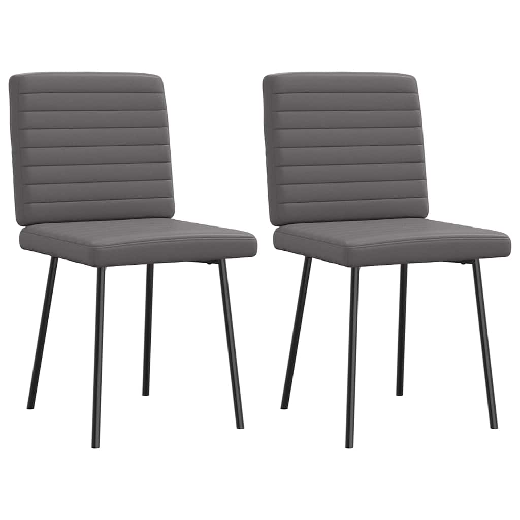vidaXL Esszimmerstühle 2 Stk. Grau Kunstleder