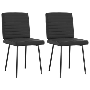 vidaXL Esszimmerstühle 2 Stk. Schwarz Kunstleder