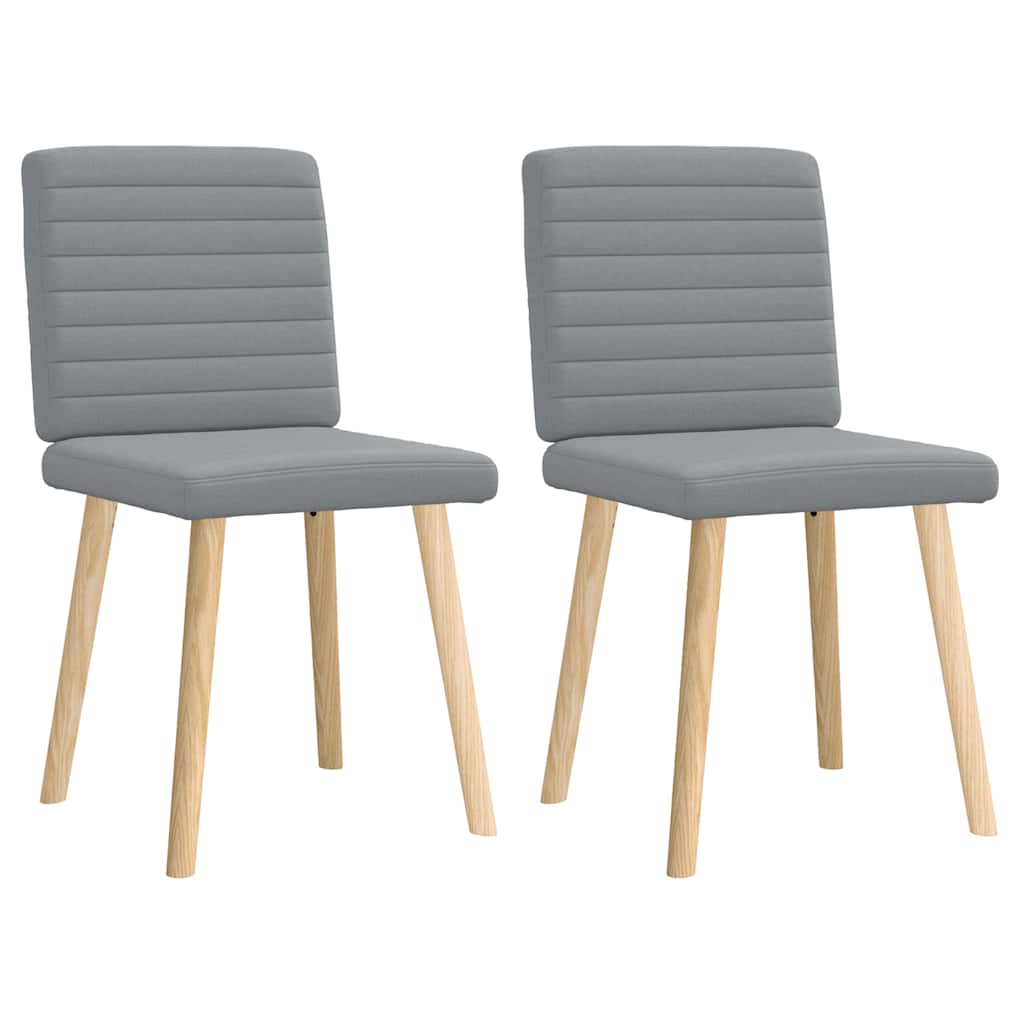 vidaXL Chaises de salle à manger 2 pcs Tissu Gris clair