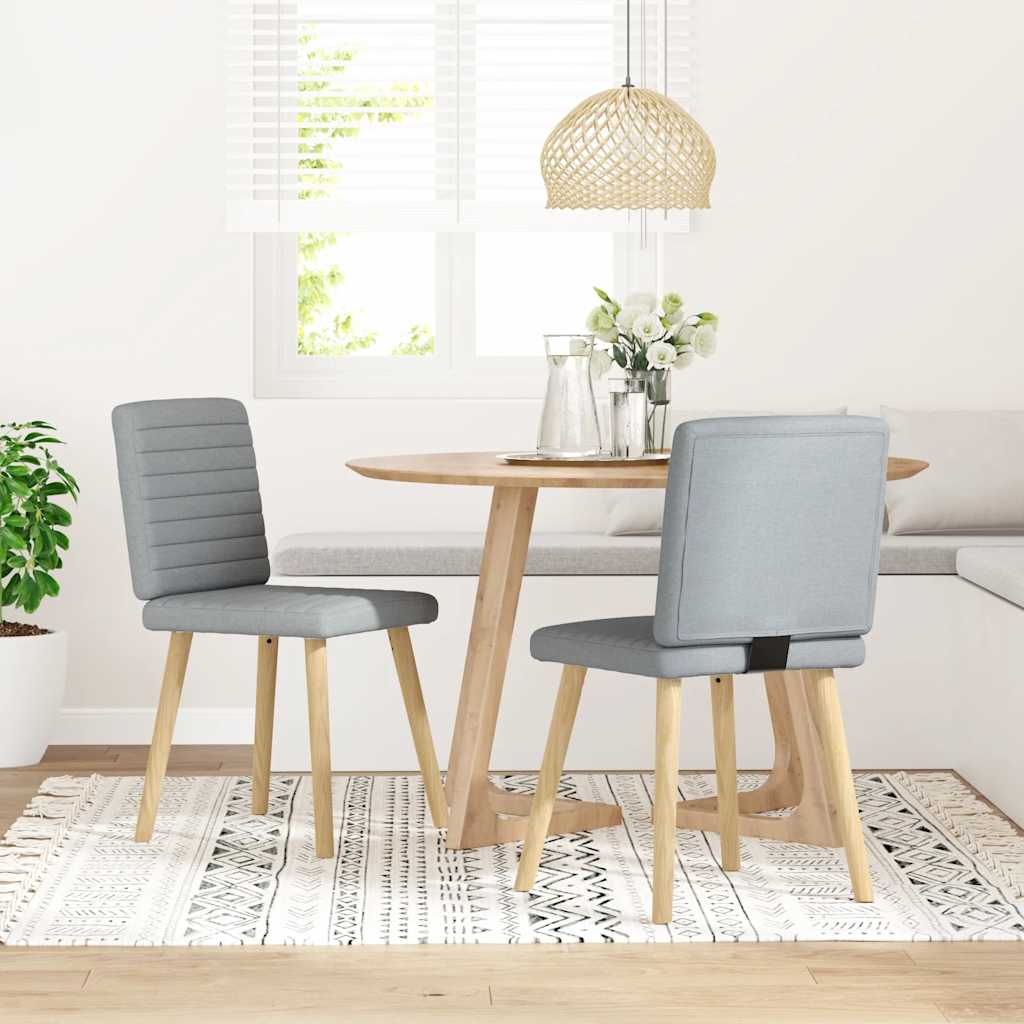 vidaXL Chaises de salle à manger 2 pcs Tissu Gris clair