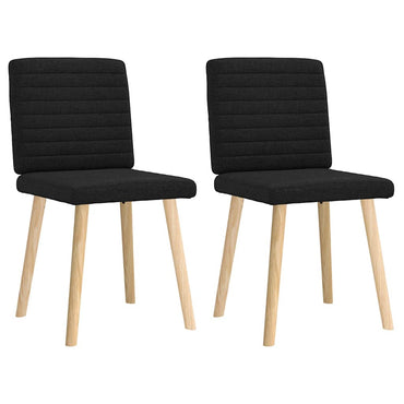 vidaXL Esszimmerstühle 2 Stk. Schwarz Stoff