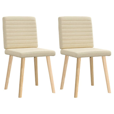 vidaXL Esszimmerstühle 2 Stk. Creme Stoff