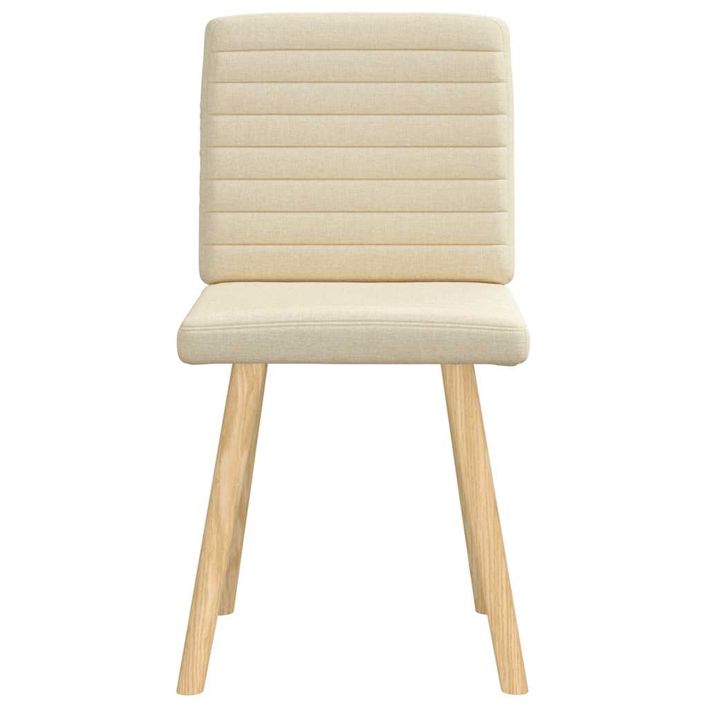 vidaXL Esszimmerstühle 2 Stk. Creme Stoff