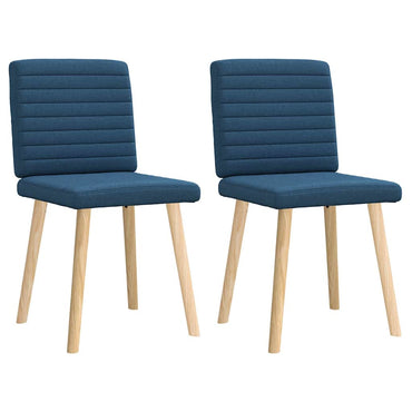 vidaXL Esszimmerstühle 2 Stk. Blau Stoff