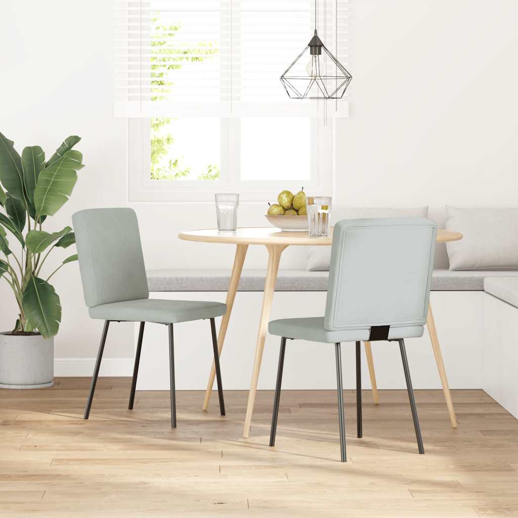 vidaXL Esszimmerstühle 2 Stk. Hellgrau Samt
