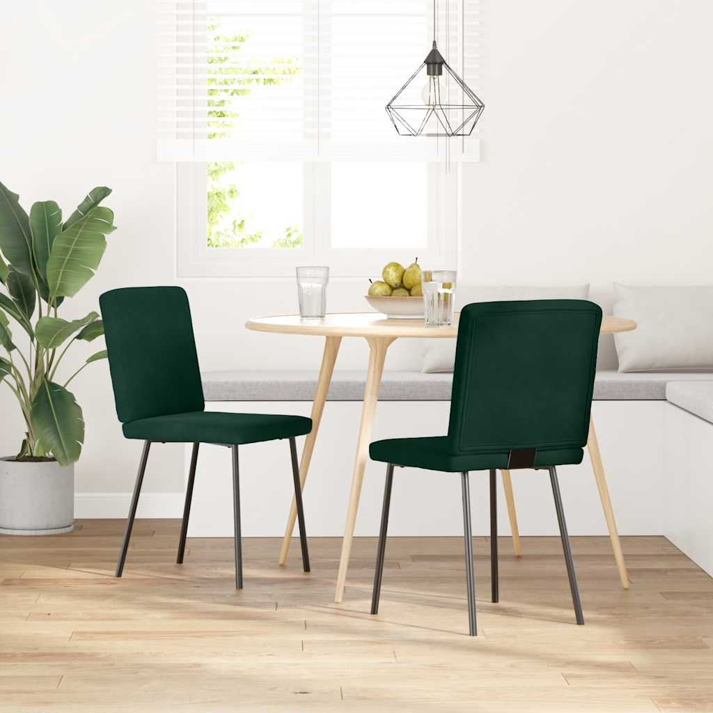 vidaXL Chaises de salle à manger 2 pcs Velours vert foncé