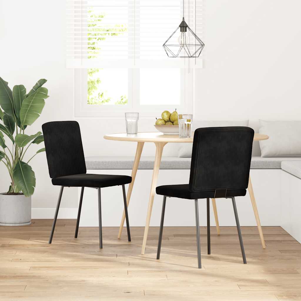 vidaXL Chaises de salle à manger 2 pcs Velours noir