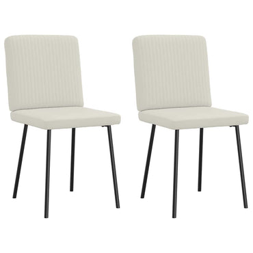 vidaXL Chaises de salle à manger 2 pcs Crème Velours