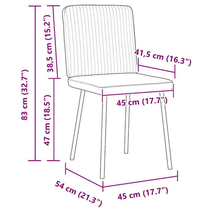 vidaXL Chaises de salle à manger 2 pcs Crème Velours