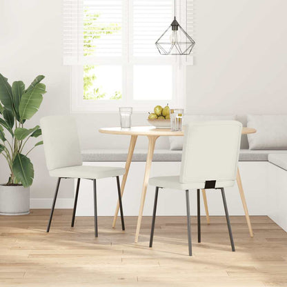 vidaXL Chaises de salle à manger 2 pcs Crème Velours