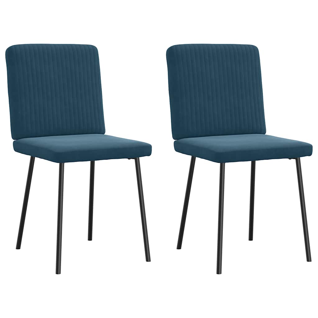 vidaXL Chaises de salle à manger 2 pcs Velours bleu