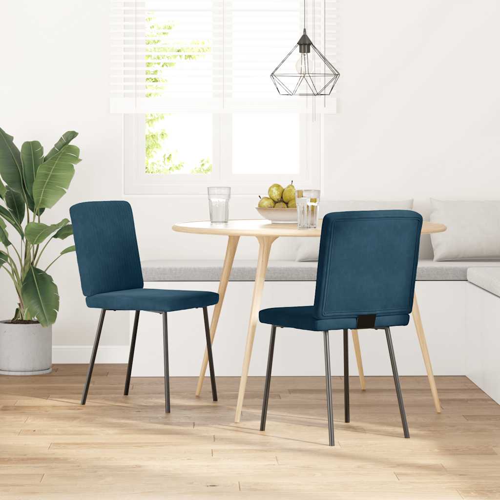 vidaXL Chaises de salle à manger 2 pcs Velours bleu