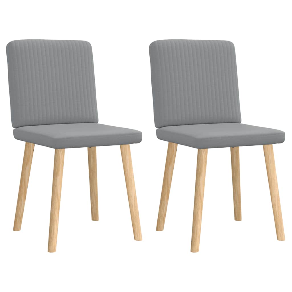 vidaXL Chaises de salle à manger 2 pcs Tissu Gris clair