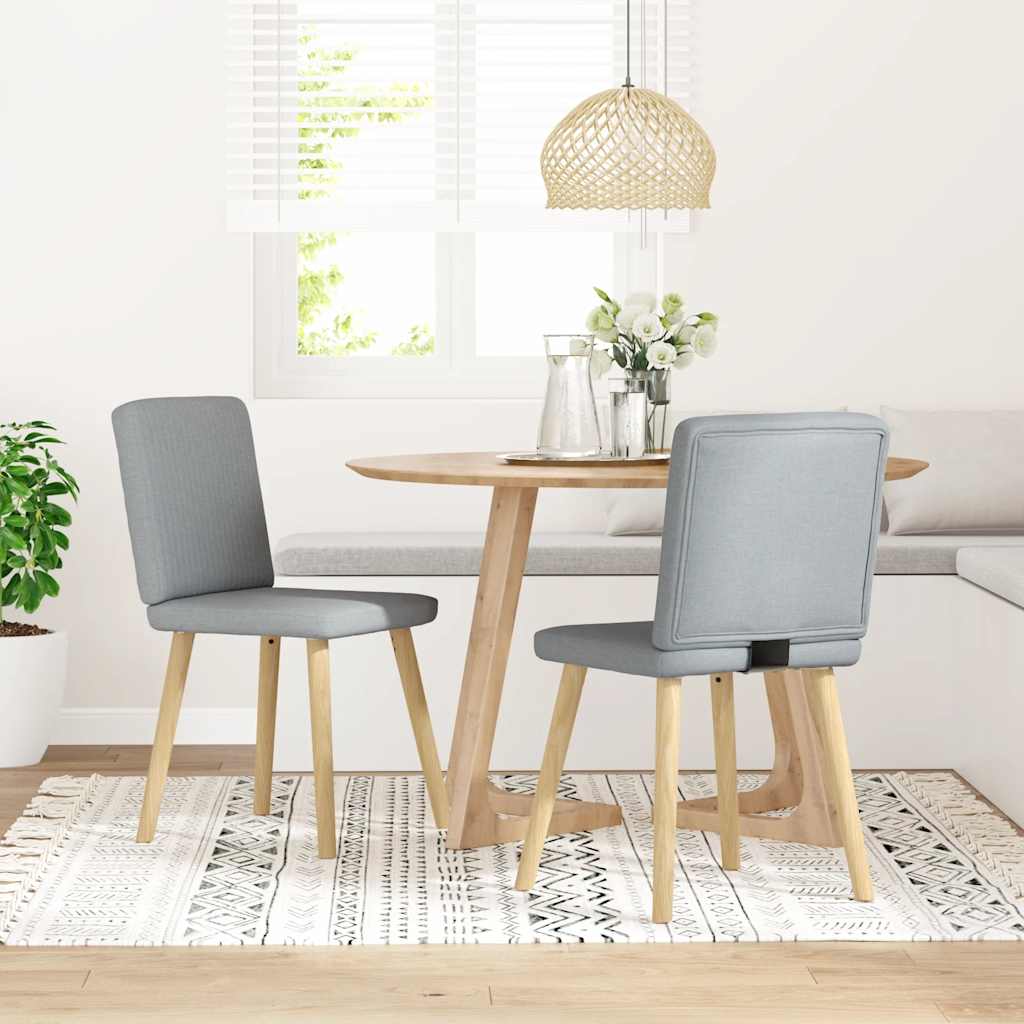 vidaXL Chaises de salle à manger 2 pcs Tissu Gris clair