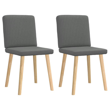 vidaXL Chaises de salle à manger 2 pcs Tissu gris foncé