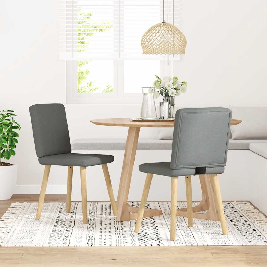 vidaXL Chaises de salle à manger 2 pcs Tissu gris foncé