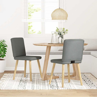 vidaXL Chaises de salle à manger 2 pcs Tissu gris foncé