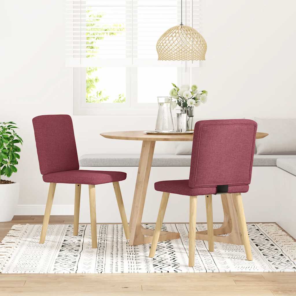 vidaXL Esszimmerstühle 2 Stk. Weinrot Stoff
