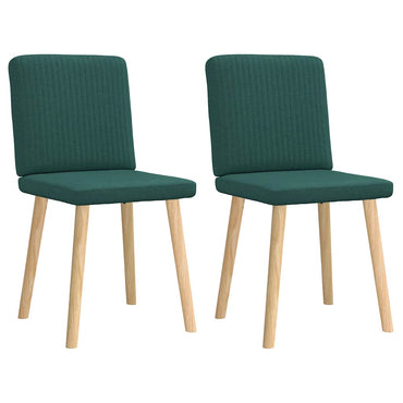 vidaXL Chaises de salle à manger 2 pcs Vert foncé Tissu