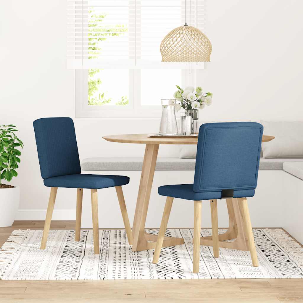 vidaXL Chaises de salle à manger 2 pcs Tissu bleu