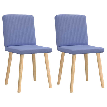 vidaXL Esszimmerstühle 2 Stk. Jeansblau Stoff