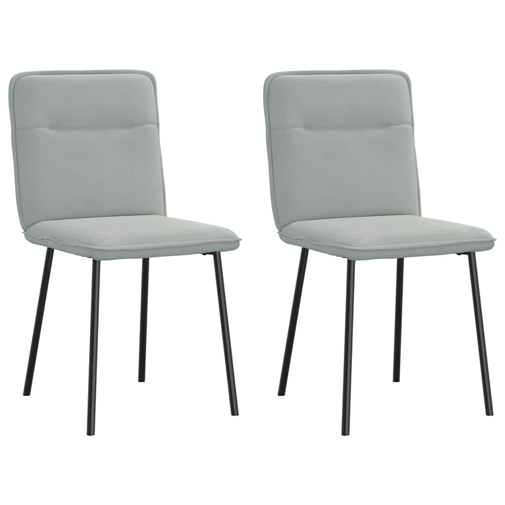 vidaXL Chaises de salle à manger 2 pcs Velours gris clair