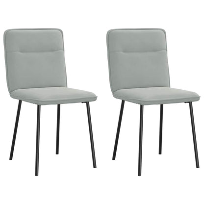 vidaXL Chaises de salle à manger 2 pcs Velours gris clair