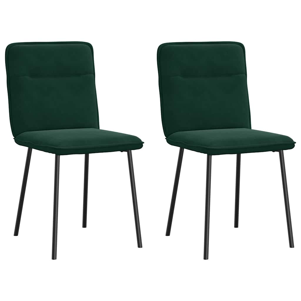 vidaXL Chaises de salle à manger 2 pcs Velours vert foncé