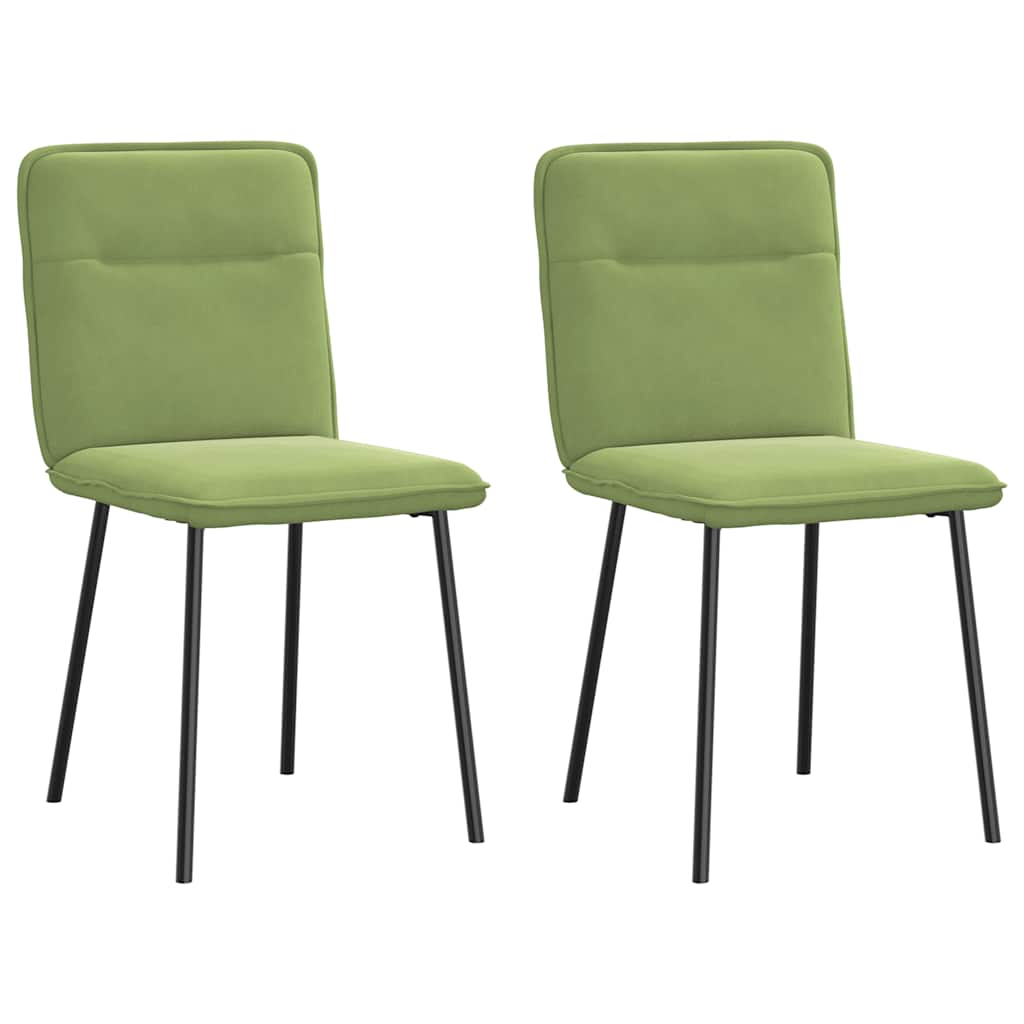vidaXL Chaises de salle à manger 2 pcs Vert clair Velours