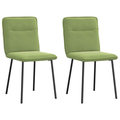 vidaXL Chaises de salle à manger 2 pcs Vert clair Velours