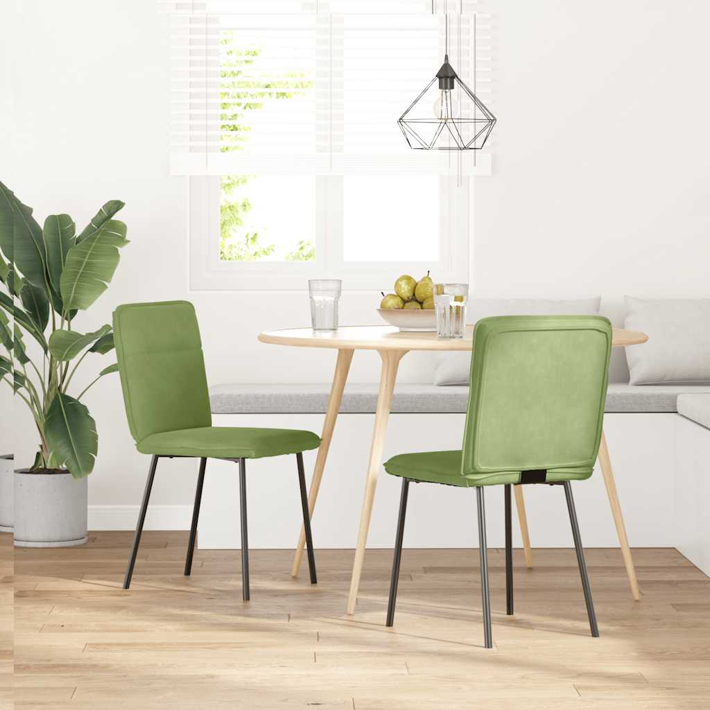 vidaXL Chaises de salle à manger 2 pcs Vert clair Velours