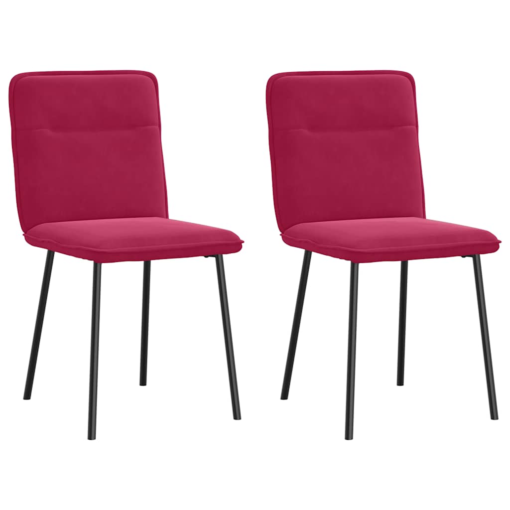 vidaXL Chaises de salle à manger 2 pcs Velours rouge bordeaux