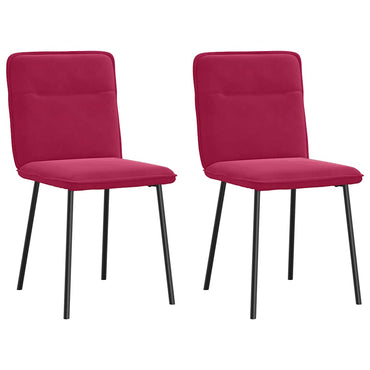 vidaXL Chaises de salle à manger 2 pcs Velours rouge bordeaux