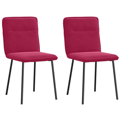 vidaXL Chaises de salle à manger 2 pcs Velours rouge bordeaux