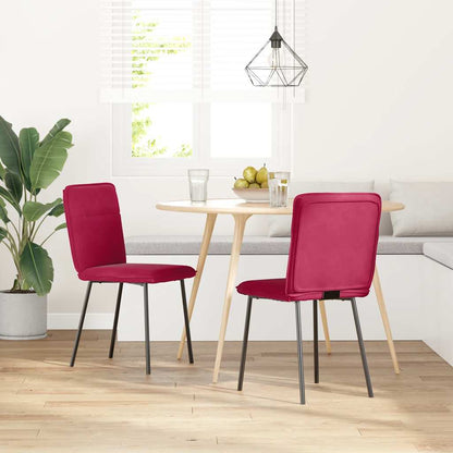 vidaXL Chaises de salle à manger 2 pcs Velours rouge bordeaux