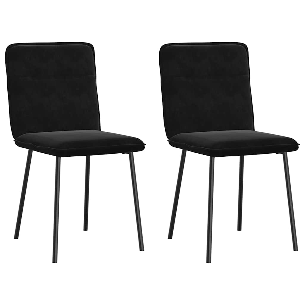 vidaXL Chaises de salle à manger 2 pcs Velours noir