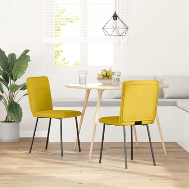 vidaXL Chaises de salle à manger 2 pcs Jaune Velours