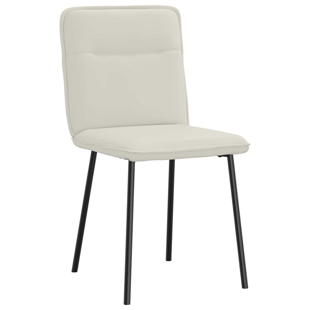 Esszimmerstühle 2 Stk. Creme Samt