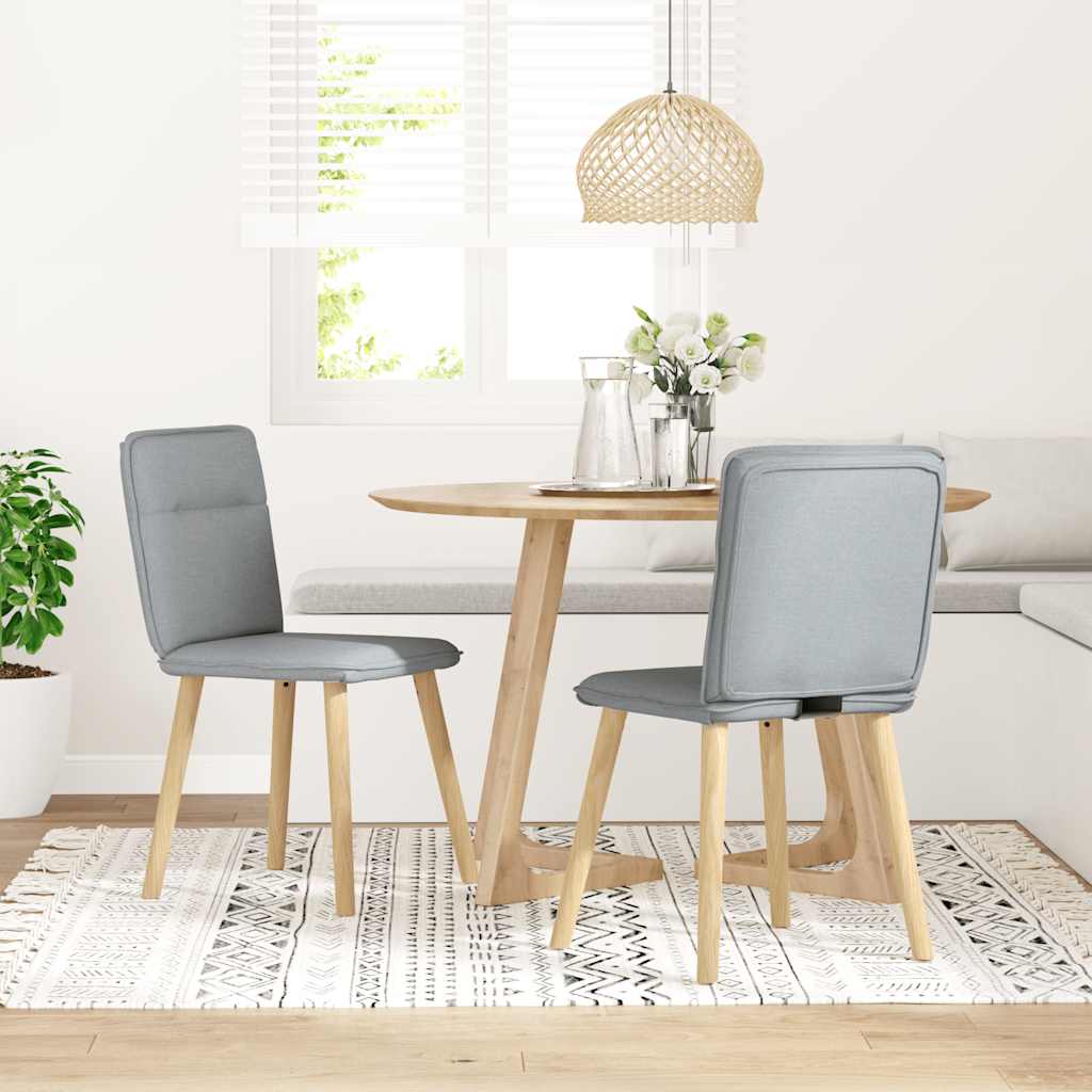 vidaXL Chaises de salle à manger 2 pcs Tissu Gris clair