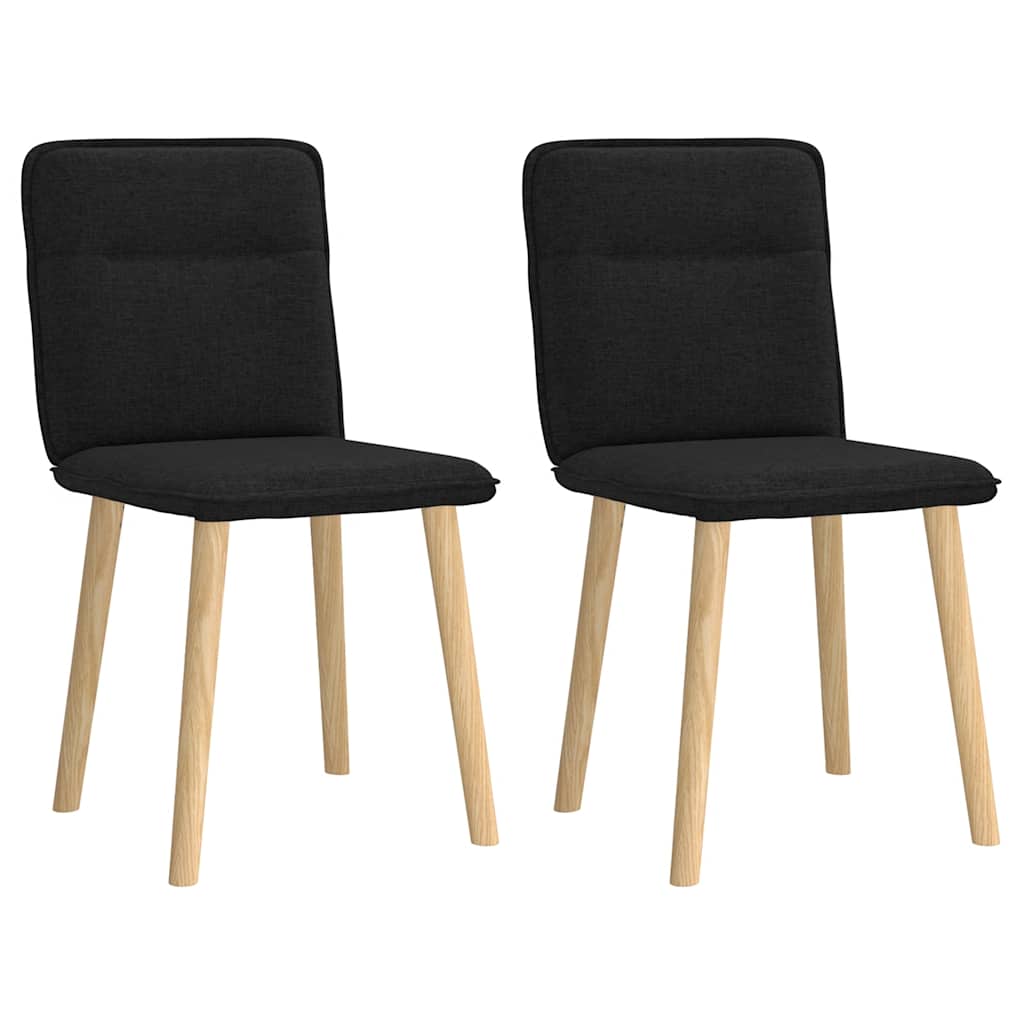 vidaXL Chaises de salle à manger 2 pcs Tissu noir