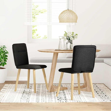 vidaXL Chaises de salle à manger 2 pcs Tissu noir