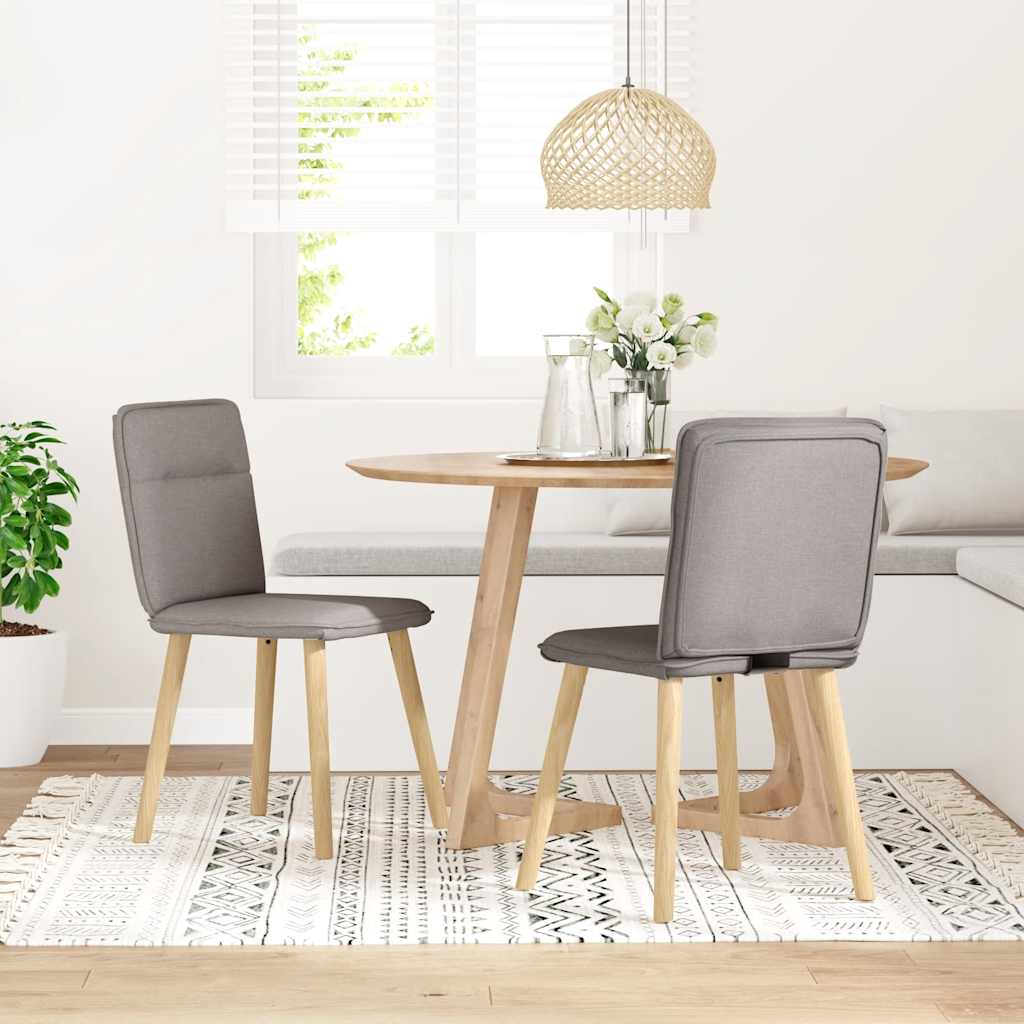 vidaXL Chaises de salle à manger 2 pcs Taupe Tissu