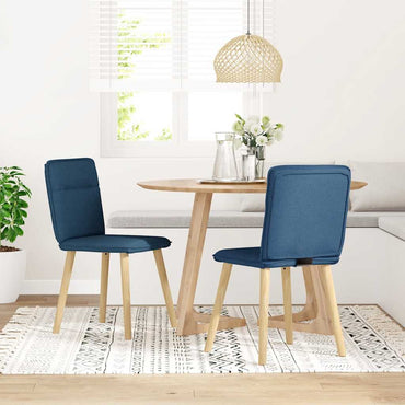 vidaXL Chaises de salle à manger 2 pcs Tissu bleu